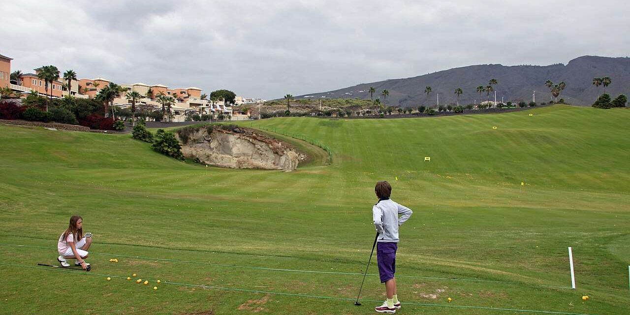 Jugadores en Golf Costa Adeje, fotografía de archivo